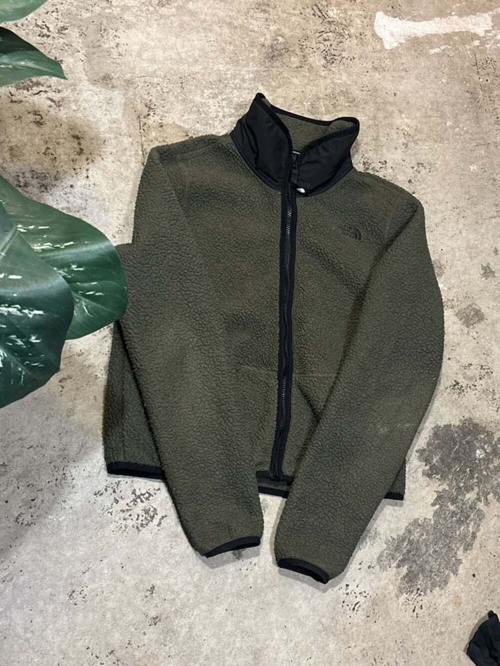 The North Face Sherpa Fleece Jacket Size S Green Full Zip